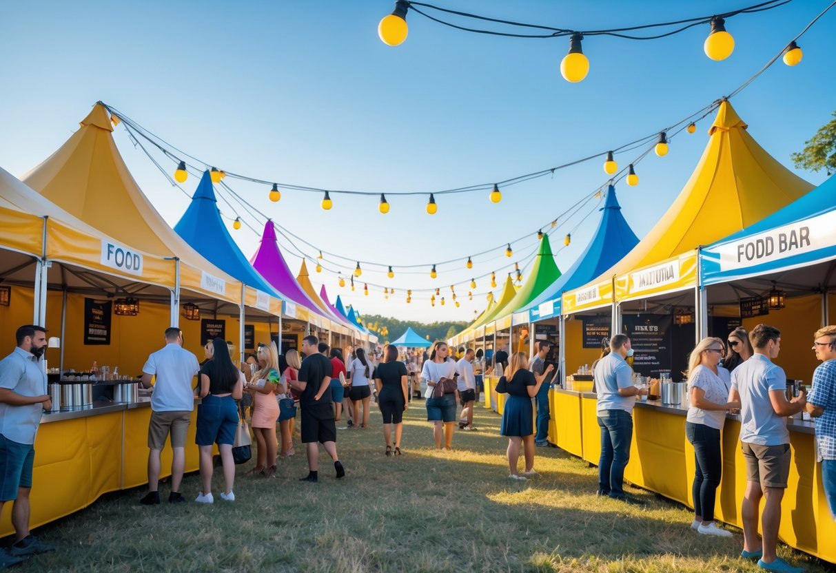 Tents for food stalls and bar areas at festivals